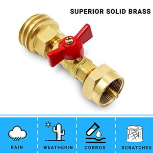 LONGADS 1lb Propane Tank Adapter with Valve, 20lb to 1lb Propane Adapter for 1lb/16.4oz Disposable Throwaway Cylinder, Hook Up Small Propane Tanks When 20lb Ran Out, Solid Brass