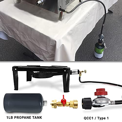 LONGADS 1lb Propane Tank Adapter with Valve, 20lb to 1lb Propane Adapter for 1lb/16.4oz Disposable Throwaway Cylinder, Hook Up Small Propane Tanks When 20lb Ran Out, Solid Brass