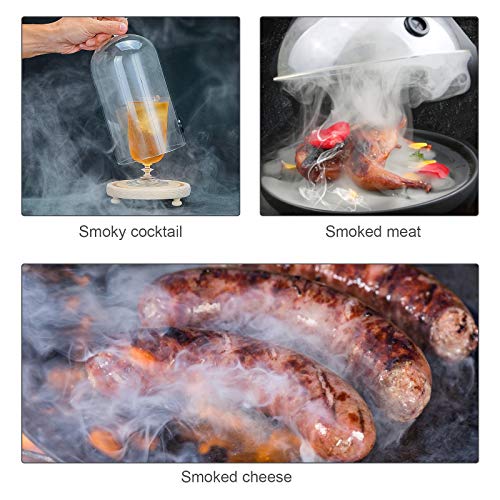 Hoedia Smoking Gun Wood Smoke, Portable Handheld Smoke Infuser,Cold Smoker Food Smoker Gun for Meat, Kitchen Smoke Gun for Cooking with Wood Chips for Bar Cooking Meat BBQ Drinks (Sliver)