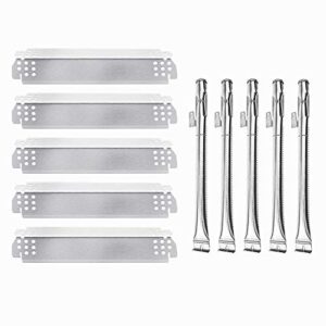 rejekar replacement parts for nexgrill 720-0830h, 5 burner 720-0888, 720-0888n, 5 pack grill flame tamer heat plate shields & grill burner replacement kit
