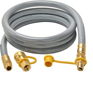 only fire 12 ft 3/4″ id natural gas hose with quick connect/disconnect fittings for ng/lp propane appliances,grill,generator,patio heater,pizza oven,etc.