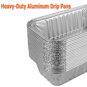 BBQ Future 20-Pack Aluminum Foil BBQ Grease Grill Drip Pans Replacement for Char-Broil 9328812P06, 7" L x3.5 W x1.5 D