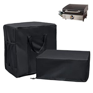 Griddle Cover and Carry Bag for Blackstone 17 Inch Griddle, Water Resistant 600D Polyester Heavy Duty Flat top 17" Gas Grill BBQ Cover Accessory Exclusively Fits 17" Griddle Cooking Station with Hood