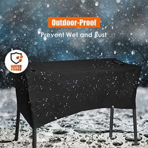 Grisun Patio Cover for Camp Chef 3 Burner Stoves, Waterproof Anti-Fade 3 Burner Stove Cover for PRO90X, TB90LW, TB90LWG, SPG90B, Hooks Design for Fix, Handle for Easy Lifting, 600D Fabric, Black