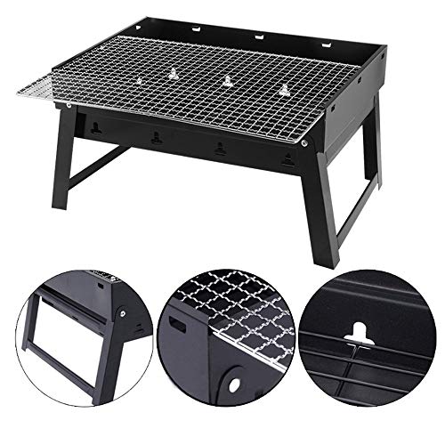 Barbecue Charcoal Grill Stainless Steel Folding Portable BBQ Tool Kits for Outdoor Cooking Camping Hiking Picnic Patio Smokers