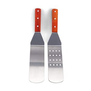 ifavor123 set of 2 grilling spatulas for bbq use indoor outdoor stainless steel grill cooking turners