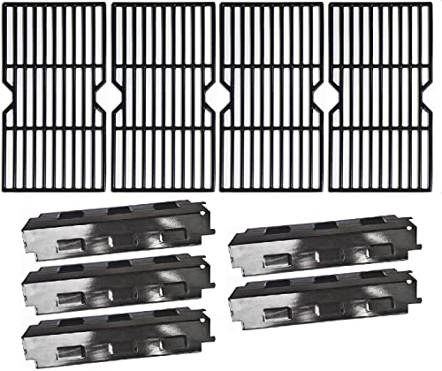 Hongso Grill Grates and Heat Plates Replacement for Gas Grill Charbroil 463230515 463239915 463235513 463235214 463234513 463234512 5 Burner Grills