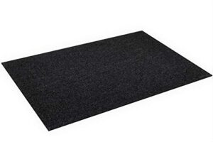 bbq grill splatter mat for gas electric oven & smokers – absorbent grill pad washable floor mat protects deck and patio from grease splatter (30” x 48”, black) plus reusable cleaning cloths(2)