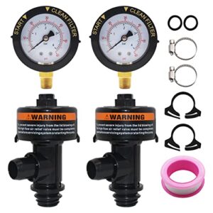 tiroar 98209800 manual air relief valve with pressure gauge replacement for pentair pool and spa filter (2pack)
