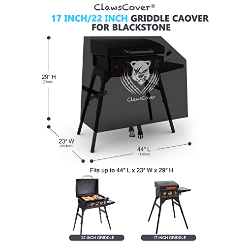 Grills Covers Waterproof Outdoor Fit for Blackstone 17 Inch 22 Inch Griddles Covers with Hood and Stand,Dustproof Tearproof Fadeless BBQ Gas Cover,Windproof Buckle Straps,Storage Bag