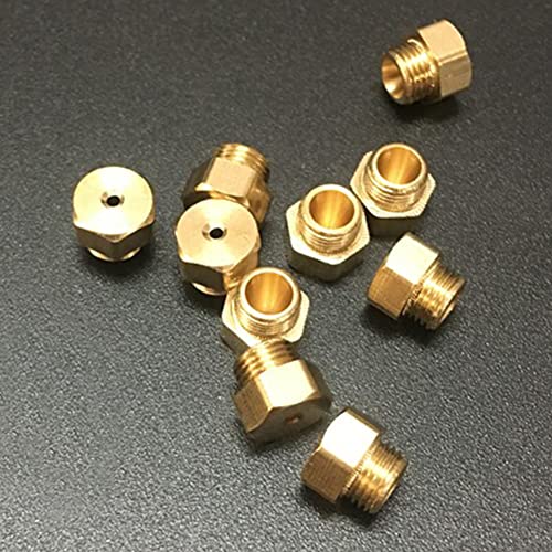 Joywayus Brass Jet Nozzle Thread M6x0.75mm Hole 0.5mm Propane LPG Gas Pipe Water Heater DIY Burner Parts (Pack of 10)