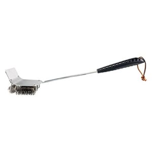 Brush 'n Rake Grill Brush Cleaner Accessory - Coal Rake Tools and Grill Scraper, Cleaning Stainless Steel & Cast Iron Barbecues, Metal Bristles - BBQ Dragon