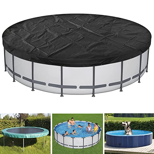 Round Pool Cover 8 FT, Pool Covers for Above Ground Pools, Durable Solar Pool Cover, Cold and UV Resistant Pool Winterizing Kit, Includes Winch and Cable for Easy Installation