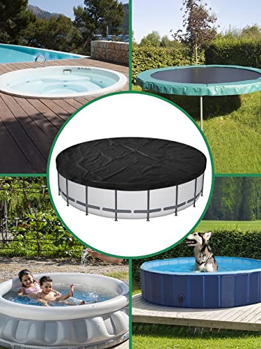 Round Pool Cover 8 FT, Pool Covers for Above Ground Pools, Durable Solar Pool Cover, Cold and UV Resistant Pool Winterizing Kit, Includes Winch and Cable for Easy Installation