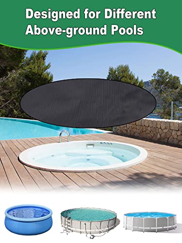 Round Pool Cover 8 FT, Pool Covers for Above Ground Pools, Durable Solar Pool Cover, Cold and UV Resistant Pool Winterizing Kit, Includes Winch and Cable for Easy Installation