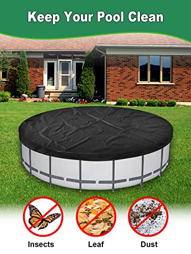 Round Pool Cover 8 FT, Pool Covers for Above Ground Pools, Durable Solar Pool Cover, Cold and UV Resistant Pool Winterizing Kit, Includes Winch and Cable for Easy Installation