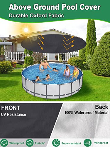 Round Pool Cover 8 FT, Pool Covers for Above Ground Pools, Durable Solar Pool Cover, Cold and UV Resistant Pool Winterizing Kit, Includes Winch and Cable for Easy Installation