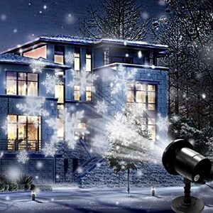 christmas projector lights outdoor, christmas snowflakes projector led lights, waterproof projector decorating stage light, indoor outdoor snowfall holiday party garden landscape