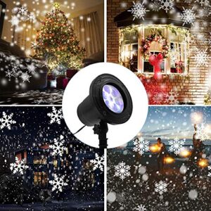 Christmas Projector Lights Outdoor, Christmas Snowflakes Projector LED Lights, Waterproof Projector Decorating Stage Light, Indoor Outdoor Snowfall Holiday Party Garden Landscape