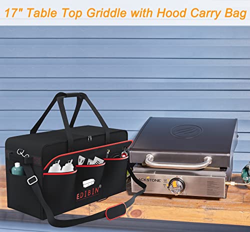 17 Inch Griddle Carry Bag Fits for Blackstone 1814 17 inch Tabletop Griddle with Hood Lid,Exclusively Fits for Blackstone Tabletop Griddle 17 inch with hood Carry Bag ,600D Polyester Heavy Duty