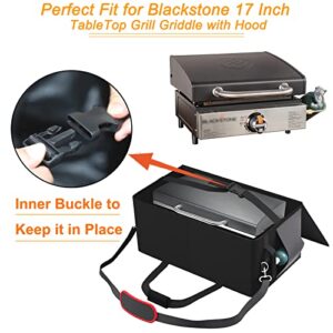 17 Inch Griddle Carry Bag Fits for Blackstone 1814 17 inch Tabletop Griddle with Hood Lid,Exclusively Fits for Blackstone Tabletop Griddle 17 inch with hood Carry Bag ,600D Polyester Heavy Duty