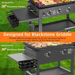 KGDJS Grill Caddy, Upgraded BBQ Caddy Designed for 28"/36" Blackstone Griddles, Removable Griddle Caddy, Space Saving BBQ Accessories Storage Box, Free Drilling Hole & Easy to Install (Black)