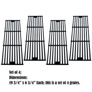 Direct Store Parts DC114 (4-Pack) Polished Porcelain Coated Cast Iron Cooking Grid Replacement for Chargriller, King Griller Gas Grill (4)