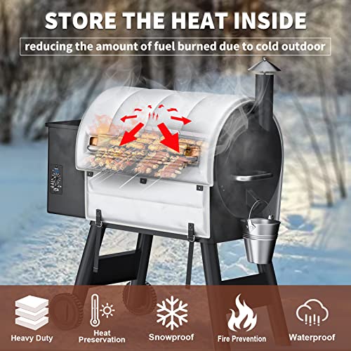 QuliMetal Grill Thermal Insulated Blanket for Traeger Pro 575, Traeger Pro 22 & Pro 20 Series, Lil' Tex Elite Grills, Traeger BAC344, Grill Blanket Save Heat in Winter Cooking, Replace BAC626 Blanket