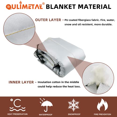 QuliMetal Grill Thermal Insulated Blanket for Traeger Pro 575, Traeger Pro 22 & Pro 20 Series, Lil' Tex Elite Grills, Traeger BAC344, Grill Blanket Save Heat in Winter Cooking, Replace BAC626 Blanket