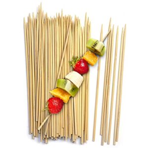 [200 pack] 8″ bamboo skewers bbq sticks for shish kabob, fondue, satay, outdoor grilling, marshmallow, appetizer, fruit, corn, chocolate fountain, cocktail