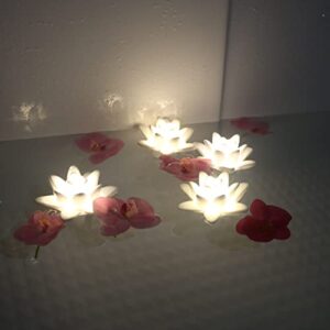 lardux led floating candles – 4 inch large flameless floating flower candles waterproof reusable pool lights battery-operated for swimming pool bathtub fountain decorations – pack of 4