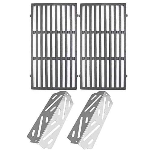 Hongso 18 7/8 Grill Grates and Heat Deflectors Replacement for Weber Genesis II 210 and Genesis II LX 240 Series Gas Grills 2017 and Newer, 66094 66801 66039 66684