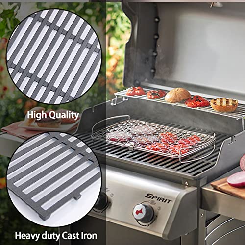 Hongso 18 7/8 Grill Grates and Heat Deflectors Replacement for Weber Genesis II 210 and Genesis II LX 240 Series Gas Grills 2017 and Newer, 66094 66801 66039 66684