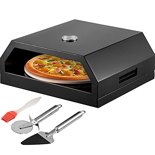 VEVOR Black Pizza Oven Set with 12 inch Pizza Stone, Pizza Shovel, Pizza Cutter, Thermometer, Stainless Steel Camp Pizza Oven Outoor, Portable Pizza Oven Kit for Outside, Camping, Oven, Charcoal Grill