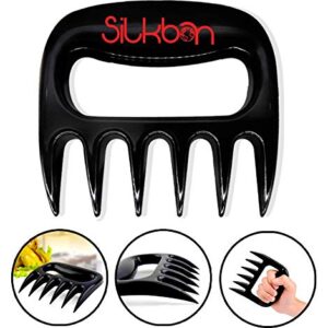 SILKBON Meat Claws, Best Pulled Pork Shredder, Meat Shredder Claws, Bear Claws Paws BBQ Smoker Shredding Non-Slip Curved Claw Handles for Lifting, Serving Grilling Chicken, Turkey Meat Tenderizer