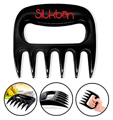 SILKBON Meat Claws, Best Pulled Pork Shredder, Meat Shredder Claws, Bear Claws Paws BBQ Smoker Shredding Non-Slip Curved Claw Handles for Lifting, Serving Grilling Chicken, Turkey Meat Tenderizer