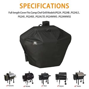 SUPJOYES Grill Cover for Camp Chef DLX 24, SmokePro 24, PG24, SG24, Woodwind Pellet Grills, Heavy Duty Waterproof Outdoor Pellet Grill Accessories