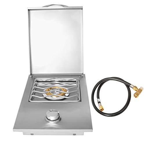 Stanbroil Outdoor Grill Drop-in Gas Single Side Grill Burner, Built-In Side Grill Burner for Natural Gas - Stainless Steel