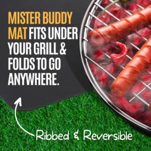 Mister Buddy Mat 42" x 30" - Under Grill and BBQ Mat - Deck and Patio Rubber Protective Grilling Pad - Double Sided for Outdoor and Indoor Use, Perfect for Charcoal, Gas Grills & Smokers