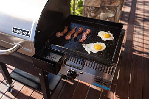 Camp Chef Sidekick Grill Accessory, Flat Top Griddle included, 14" cooking system compatible, Stainless/Black