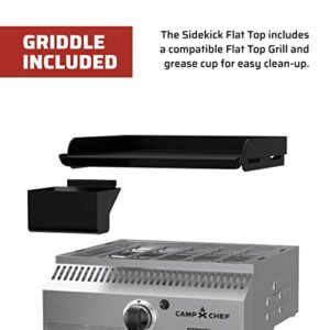 Camp Chef Sidekick Grill Accessory, Flat Top Griddle included, 14" cooking system compatible, Stainless/Black