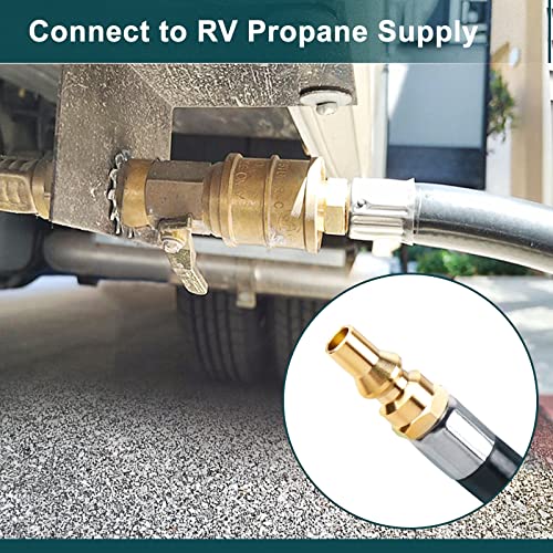 GASPRO 20ft RV Propane Quick Connect Hose - Low Pressure Extension Hose with 1/4" Disconnect Fittings - Ideal for Gas Grills, Griddles, Stoves, Fire Pits