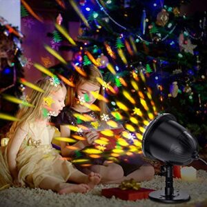 Decorative Lighting Projectors Outdoor, IP65 Waterproof Projection Lamp with Remote Control & Timer Function for Xmas Holiday Party Garden Patio Decoration