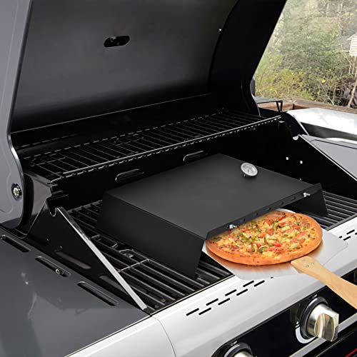 Skyflame Universal Stainless Steel Pizza Oven Kit with 20-30 inch Adjustable Width, Grill Top Pizza Oven Box for Most Gas Grills/Pellet Grill Conversion Kit