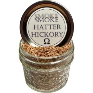 smoke hatter hickory wood chips for cocktail smokers, charcuterie boards domes | premium 4oz jar refill |