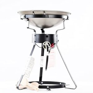 King Kooker 24WC 12" Portable Propane Outdoor Cooker with Wok, 18.5" L x 8" H x 18.5" W, Black