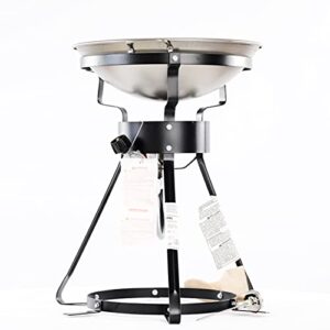 King Kooker 24WC 12" Portable Propane Outdoor Cooker with Wok, 18.5" L x 8" H x 18.5" W, Black