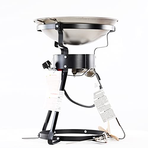 King Kooker 24WC 12" Portable Propane Outdoor Cooker with Wok, 18.5" L x 8" H x 18.5" W, Black