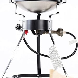 King Kooker 24WC 12" Portable Propane Outdoor Cooker with Wok, 18.5" L x 8" H x 18.5" W, Black