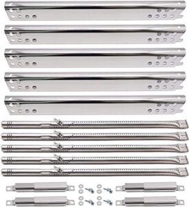 yiming grill replacement parts for charbroil performance 5 burner 463347519, charbroil 463347017, 463335517, 463276517, 463244819 grill models, heat plates, burners, carryover tubes replacement.
